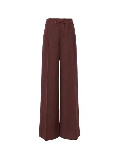 Max Mara Women's Denim Effect Wool Wide Leg Trousers | Thumbnail 1 Max Mara Women's Denim Effect Wool Wide Leg Trousers | Thumbnail 1