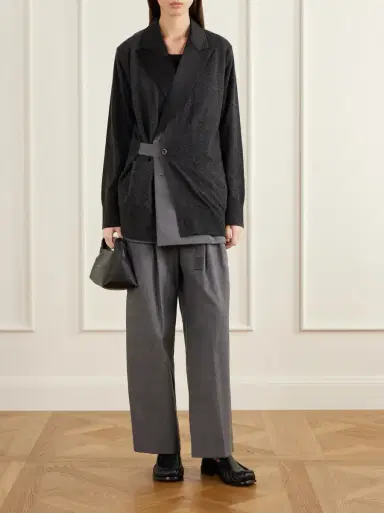 Sacai Belted pleated twill wide-leg pants | Thumbnail 2 Sacai Belted pleated twill wide-leg pants | Thumbnail 2