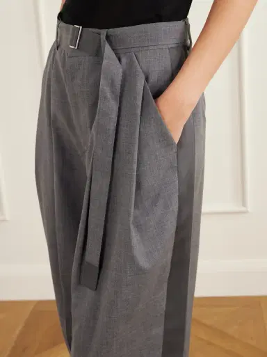 Sacai Belted pleated twill wide-leg pants | Thumbnail 5 Sacai Belted pleated twill wide-leg pants | Thumbnail 5
