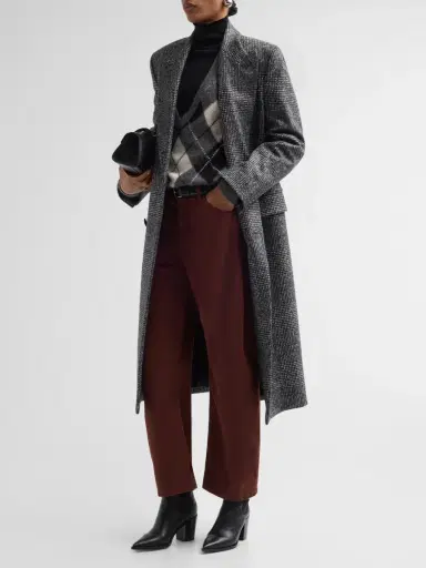 Nili Lotan Women's Edmont Double-Breasted Long Coat | Thumbnail 4 Nili Lotan Women's Edmont Double-Breasted Long Coat | Thumbnail 4