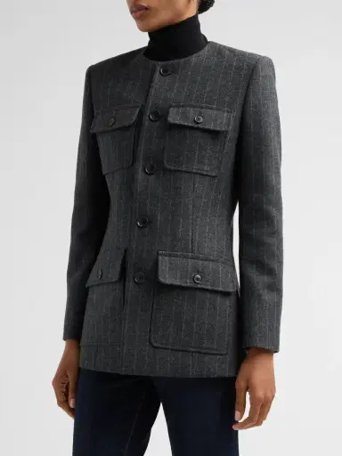 Nili Lotan Women's Jenette Pinstripe Wool Jacket | Thumbnail 4 Nili Lotan Women's Jenette Pinstripe Wool Jacket | Thumbnail 4