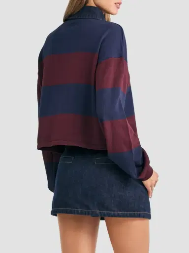 SEROYA Women's Filipa Striped Polo Shirt | Thumbnail 3 SEROYA Women's Filipa Striped Polo Shirt | Thumbnail 3