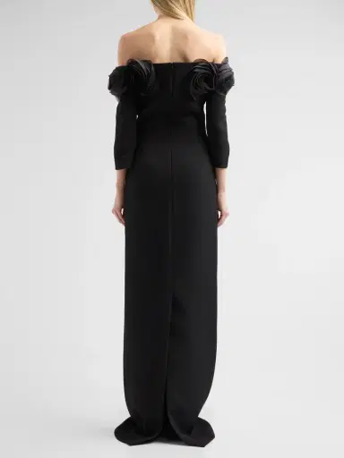 Teri Jon by Rickie Freeman Women's Floral Crêpe Off-The-Shoulder Gown | Thumbnail 3 Teri Jon by Rickie Freeman Women's Floral Crêpe Off-The-Shoulder Gown | Thumbnail 3