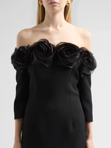 Teri Jon by Rickie Freeman Women's Floral Crêpe Off-The-Shoulder Gown | Thumbnail 5 Teri Jon by Rickie Freeman Women's Floral Crêpe Off-The-Shoulder Gown | Thumbnail 5