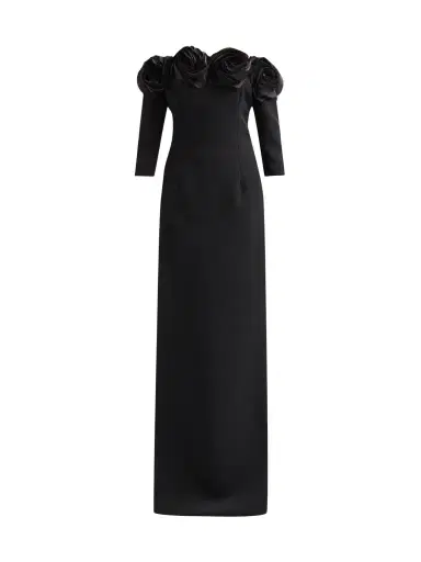 Teri Jon by Rickie Freeman Women's Floral Crêpe Off-The-Shoulder Gown | Thumbnail 1 Teri Jon by Rickie Freeman Women's Floral Crêpe Off-The-Shoulder Gown | Thumbnail 1