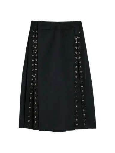 Simone Rocha Women's Grommet Ring Sculpt Ripple Midi Skirt | Thumbnail 1 Simone Rocha Women's Grommet Ring Sculpt Ripple Midi Skirt | Thumbnail 1