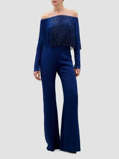 Silvia Tcherassi Women's Belinda Metallic Fringe Off-the-Shoulder Blouse | Thumbnail 2 Silvia Tcherassi Women's Belinda Metallic Fringe Off-the-Shoulder Blouse | Thumbnail 2