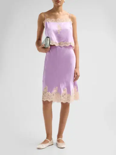 DÔEN Women's Elowette Silk & Lace Midi-Skirt | Thumbnail 2 DÔEN Women's Elowette Silk & Lace Midi-Skirt | Thumbnail 2