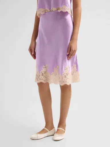 DÔEN Women's Elowette Silk & Lace Midi-Skirt | Thumbnail 4 DÔEN Women's Elowette Silk & Lace Midi-Skirt | Thumbnail 4