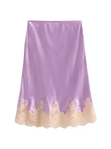 DÔEN Women's Elowette Silk & Lace Midi-Skirt | Thumbnail 1 DÔEN Women's Elowette Silk & Lace Midi-Skirt | Thumbnail 1