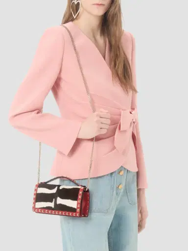 Valentino Women's Rockstud Wallet with Chain in Pony Effect Calfskin | Thumbnail 3 Valentino Women's Rockstud Wallet with Chain in Pony Effect Calfskin | Thumbnail 3