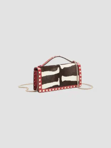 Valentino Women's Rockstud Wallet with Chain in Pony Effect Calfskin | Thumbnail 4 Valentino Women's Rockstud Wallet with Chain in Pony Effect Calfskin | Thumbnail 4