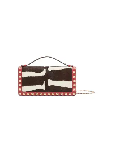 Valentino Women's Rockstud Wallet with Chain in Pony Effect Calfskin | Thumbnail 1 Valentino Women's Rockstud Wallet with Chain in Pony Effect Calfskin | Thumbnail 1