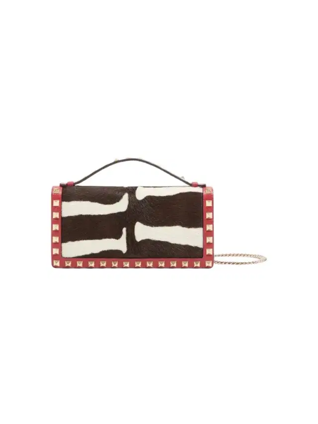 Women's Rockstud Wallet with Chain in Pony Effect Calfskin Women's Rockstud Wallet with Chain in Pony Effect Calfskin