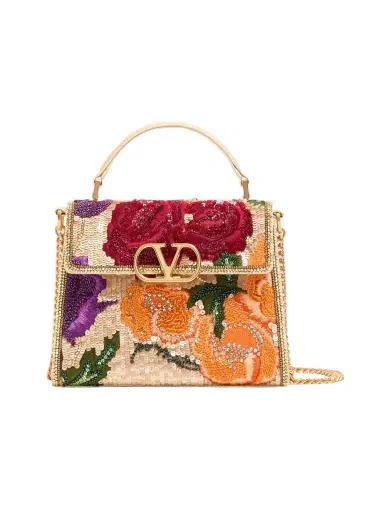 Valentino Women's VSling Mini Embroidered Top Handle Bag | Thumbnail 1 Valentino Women's VSling Mini Embroidered Top Handle Bag | Thumbnail 1