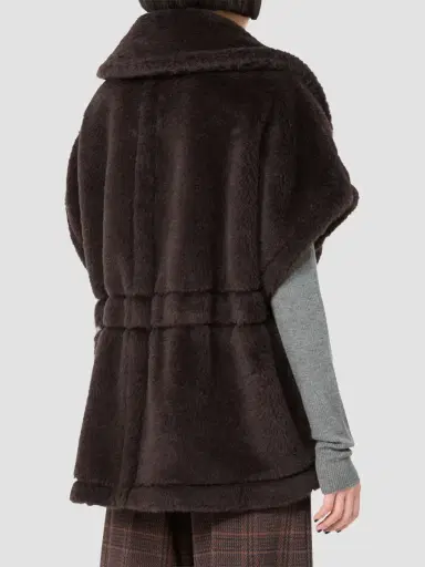 Max Mara Women's Cape in Alpaca and Wool Teddy Fabric | Thumbnail 4 Max Mara Women's Cape in Alpaca and Wool Teddy Fabric | Thumbnail 4