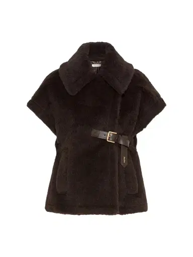 Max Mara Women's Cape in Alpaca and Wool Teddy Fabric | Thumbnail 1 Max Mara Women's Cape in Alpaca and Wool Teddy Fabric | Thumbnail 1