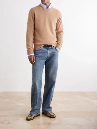 AMI PARIS Logo-Embroidered Cashmere and Wool-Blend Sweater - Men | Thumbnail 2 AMI PARIS Logo-Embroidered Cashmere and Wool-Blend Sweater - Men | Thumbnail 2