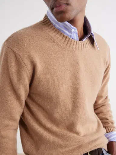AMI PARIS Logo-Embroidered Cashmere and Wool-Blend Sweater - Men | Thumbnail 5 AMI PARIS Logo-Embroidered Cashmere and Wool-Blend Sweater - Men | Thumbnail 5