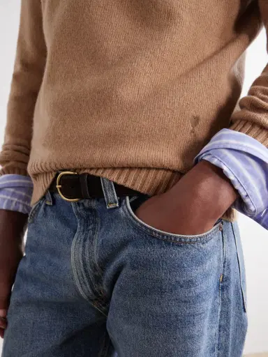 AMI PARIS Logo-Embroidered Cashmere and Wool-Blend Sweater - Men | Thumbnail 6 AMI PARIS Logo-Embroidered Cashmere and Wool-Blend Sweater - Men | Thumbnail 6