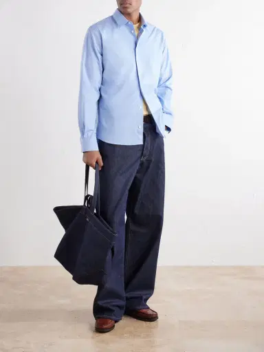 AMI PARIS Tailor Logo-Embroidered Cotton-Poplin Shirt - Men | Thumbnail 2 AMI PARIS Tailor Logo-Embroidered Cotton-Poplin Shirt - Men | Thumbnail 2