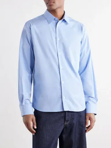 AMI PARIS Tailor Logo-Embroidered Cotton-Poplin Shirt - Men | Thumbnail 3 AMI PARIS Tailor Logo-Embroidered Cotton-Poplin Shirt - Men | Thumbnail 3