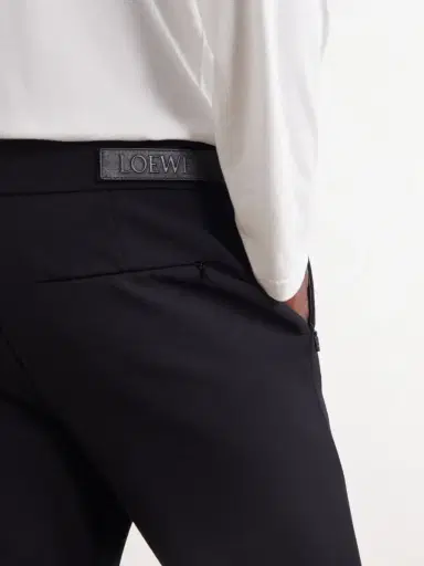 Loewe Tapered Leather-Trimmed Wool-Blend Twill Trousers - Men | Thumbnail 5 Loewe Tapered Leather-Trimmed Wool-Blend Twill Trousers - Men | Thumbnail 5