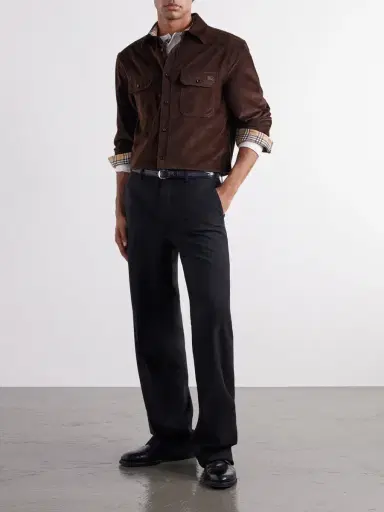 Burberry Logo-Embroidered Cotton-Corduroy Shirt - Men | Thumbnail 2 Burberry Logo-Embroidered Cotton-Corduroy Shirt - Men | Thumbnail 2