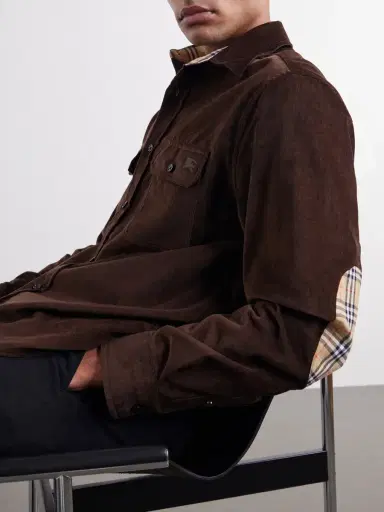 Burberry Logo-Embroidered Cotton-Corduroy Shirt - Men | Thumbnail 5 Burberry Logo-Embroidered Cotton-Corduroy Shirt - Men | Thumbnail 5