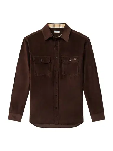 Burberry Logo-Embroidered Cotton-Corduroy Shirt - Men | Thumbnail 1 Burberry Logo-Embroidered Cotton-Corduroy Shirt - Men | Thumbnail 1
