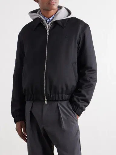 AMI PARIS Ami De Coeur Logo-Embroidered Virgin Wool-Gabardine Jacket - Men | Thumbnail 3 AMI PARIS Ami De Coeur Logo-Embroidered Virgin Wool-Gabardine Jacket - Men | Thumbnail 3
