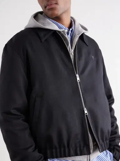 AMI PARIS Ami De Coeur Logo-Embroidered Virgin Wool-Gabardine Jacket - Men | Thumbnail 5 AMI PARIS Ami De Coeur Logo-Embroidered Virgin Wool-Gabardine Jacket - Men | Thumbnail 5
