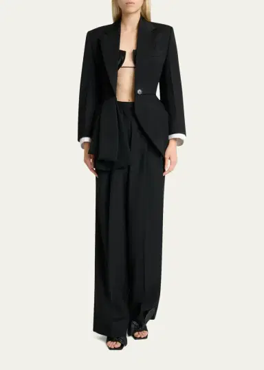 Givenchy Pleated Slim-Fit Wool Jacket | Thumbnail 2 Givenchy Pleated Slim-Fit Wool Jacket | Thumbnail 2