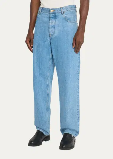 Thom Browne Men's Washed Selvedge Denim Straight-Leg Jeans | Thumbnail 4 Thom Browne Men's Washed Selvedge Denim Straight-Leg Jeans | Thumbnail 4