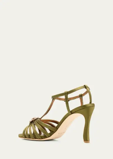 Manolo Blahnik 90mm Fulcon Embellished Satin Caged Sandals | Thumbnail 2 Manolo Blahnik 90mm Fulcon Embellished Satin Caged Sandals | Thumbnail 2