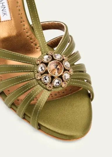 Manolo Blahnik 90mm Fulcon Embellished Satin Caged Sandals | Thumbnail 3 Manolo Blahnik 90mm Fulcon Embellished Satin Caged Sandals | Thumbnail 3