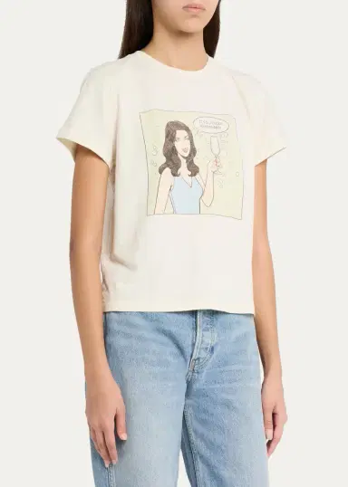 RE/DONE 5 O'Clock Graphic-Print Cotton T-Shirt | Thumbnail 4 RE/DONE 5 O'Clock Graphic-Print Cotton T-Shirt | Thumbnail 4