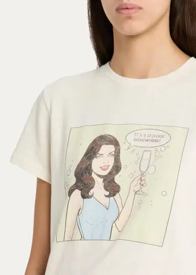 RE/DONE 5 O'Clock Graphic-Print Cotton T-Shirt | Thumbnail 5 RE/DONE 5 O'Clock Graphic-Print Cotton T-Shirt | Thumbnail 5