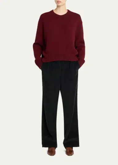 The Row Adler Corduroy Pleated Relaxed-Leg Pants | Thumbnail 2 The Row Adler Corduroy Pleated Relaxed-Leg Pants | Thumbnail 2