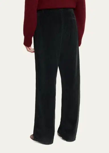 The Row Adler Corduroy Pleated Relaxed-Leg Pants | Thumbnail 3 The Row Adler Corduroy Pleated Relaxed-Leg Pants | Thumbnail 3