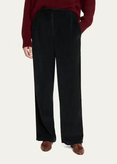 The Row Adler Corduroy Pleated Relaxed-Leg Pants | Thumbnail 4 The Row Adler Corduroy Pleated Relaxed-Leg Pants | Thumbnail 4