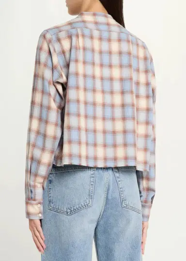 RE/DONE Bianca Cropped Cotton Plaid Shirt | Thumbnail 3 RE/DONE Bianca Cropped Cotton Plaid Shirt | Thumbnail 3