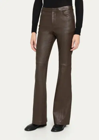 Vince Mid-Rise Stretch-Leather Flare Pants | Thumbnail 3 Vince Mid-Rise Stretch-Leather Flare Pants | Thumbnail 3