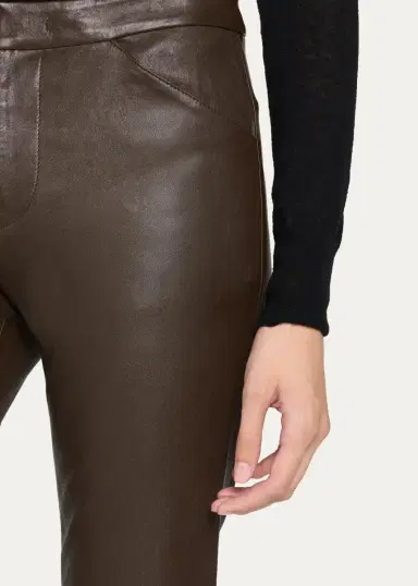 Vince Mid-Rise Stretch-Leather Flare Pants | Thumbnail 4 Vince Mid-Rise Stretch-Leather Flare Pants | Thumbnail 4