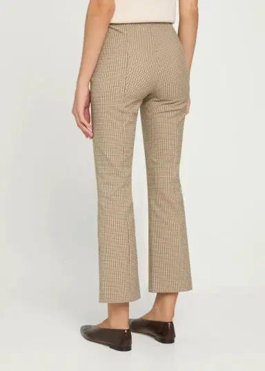 Vince Niki Plaid Mid-Rise Crop Flare Pants | Thumbnail 3 Vince Niki Plaid Mid-Rise Crop Flare Pants | Thumbnail 3