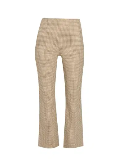 Vince Niki Plaid Mid-Rise Crop Flare Pants | Thumbnail 1 Vince Niki Plaid Mid-Rise Crop Flare Pants | Thumbnail 1