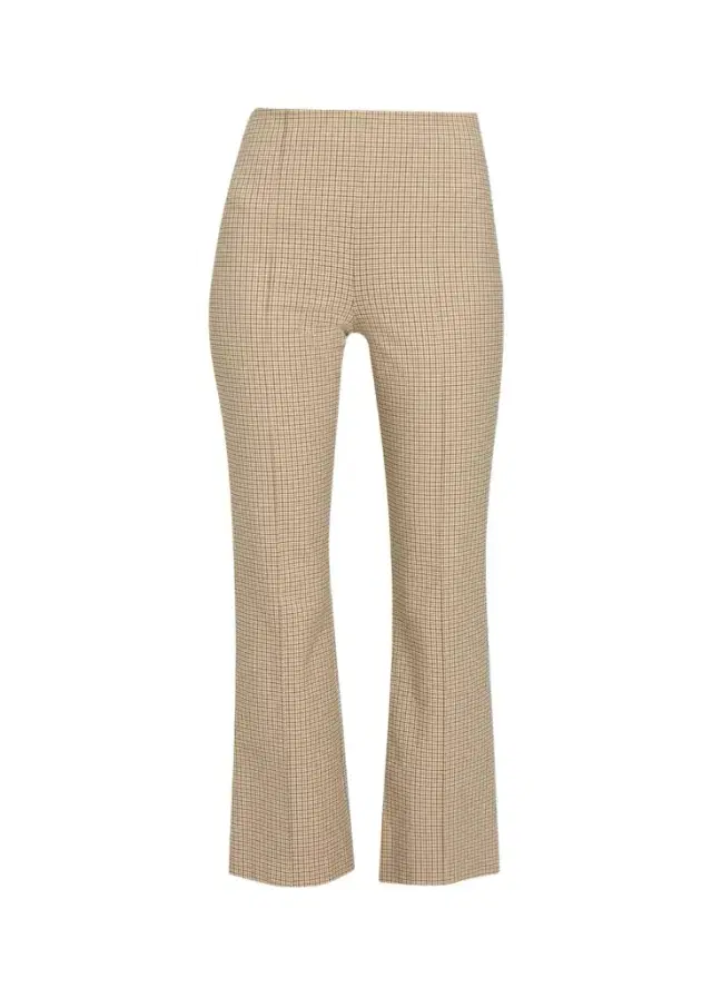 Niki Plaid Mid-Rise Crop Flare Pants Niki Plaid Mid-Rise Crop Flare Pants