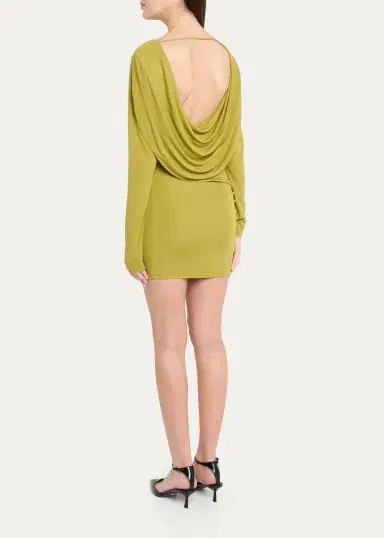 Ronny Kobo Nia Draped Bateau-Neck Jersey Mini Dress | Thumbnail 3 Ronny Kobo Nia Draped Bateau-Neck Jersey Mini Dress | Thumbnail 3