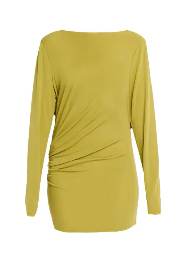 Nia Draped Bateau-Neck Jersey Mini Dress Nia Draped Bateau-Neck Jersey Mini Dress