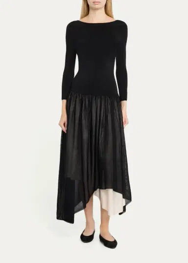 Maria McManus Boat-Neck Colorblock Midi Dress | Thumbnail 2 Maria McManus Boat-Neck Colorblock Midi Dress | Thumbnail 2